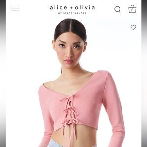 ALICE + OLIVIA ; NULL CROPPED TIED SHIRT - Never worn ; New with tags